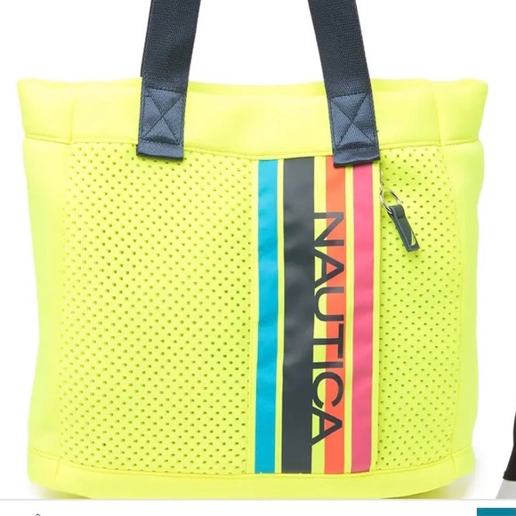 NWT NAUTICA -Jetty Logo Tote Bag in Neon - Picture 5 of 5